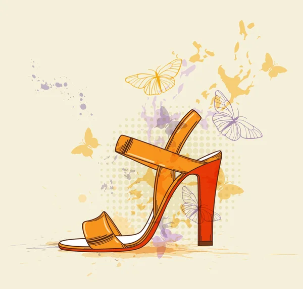 Orange shoe — Stock Vector