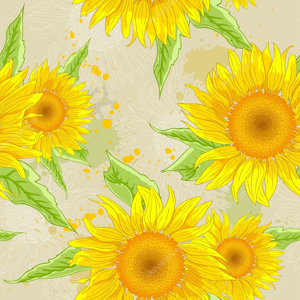 Sunflowers background Stock Vector Image by ©Artness 26759029