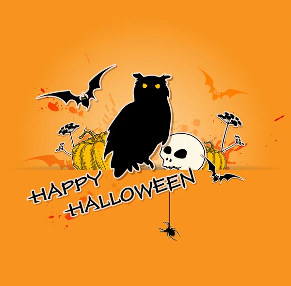 Halloween background with owl — Stock Vector