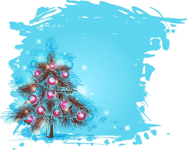 Fondo con árbol de Navidad — Vector de stock