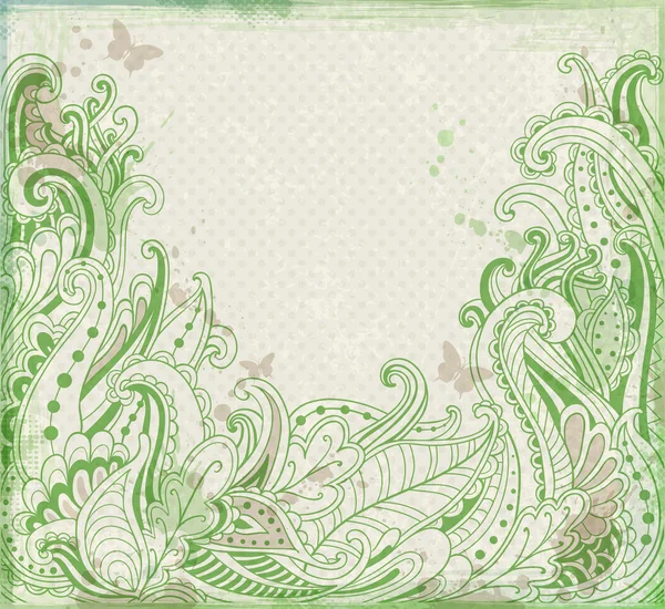 绿色抽象花卉背景 — 图库矢量图片