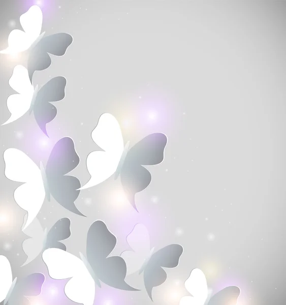 Fondo abstracto con mariposas — Vector de stock