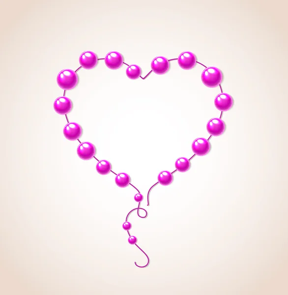 Coeur de perles pour la Saint Valentin — Image vectorielle