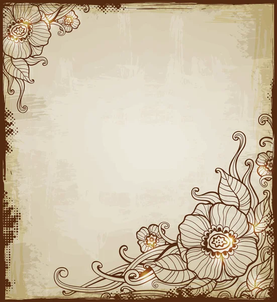 Fondo vintage con flores — Vector de stock