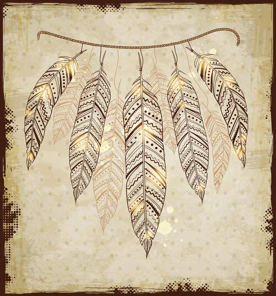 Fondo decorativo con plumas — Archivo Imágenes Vectoriales