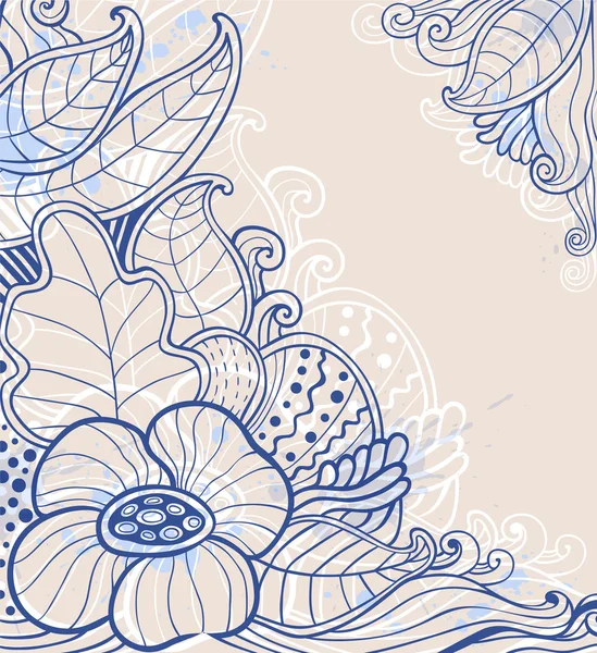 Abstracte hand getekend floral achtergrond — Stockvector