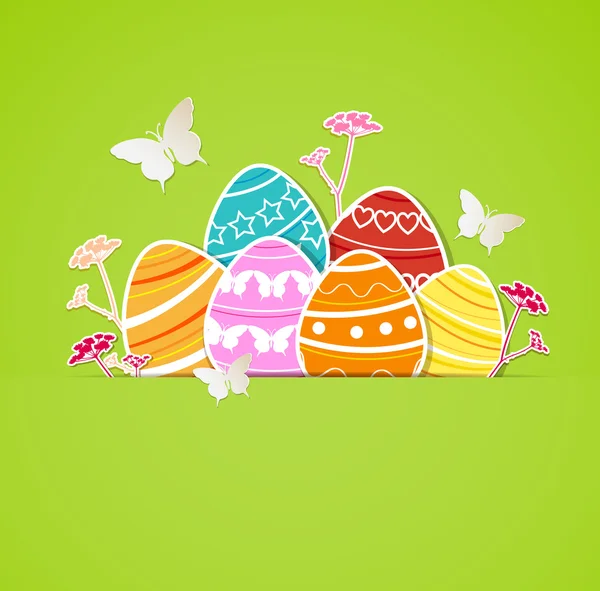 Zielone tło Wielkanoc jaja — Wektor stockowy