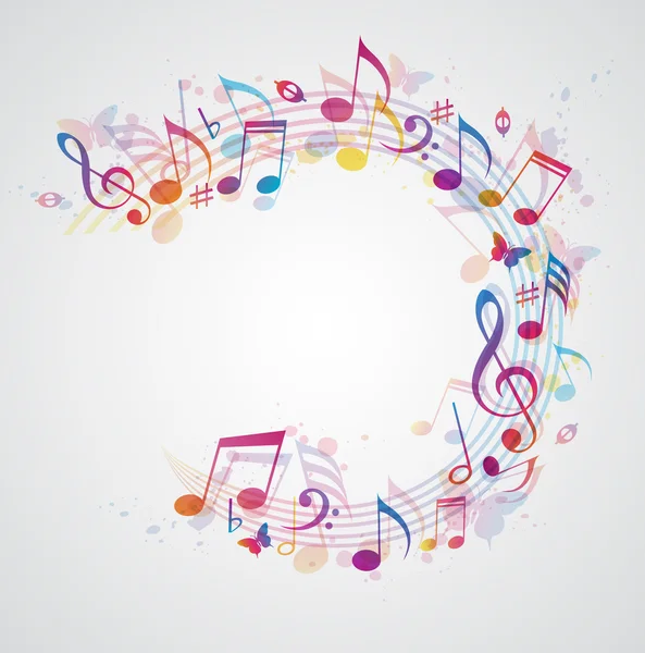 Абстрактный музыкальный фон с нотами — стоковый вектор