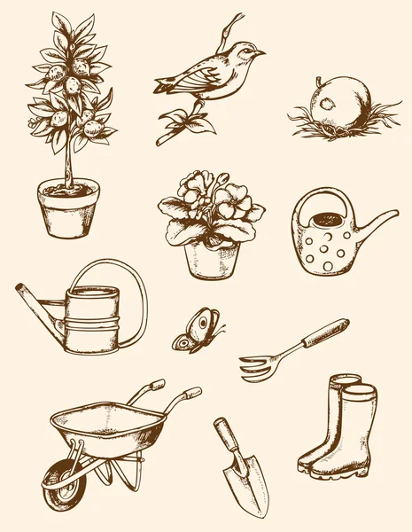 Outils de jardin — Image vectorielle