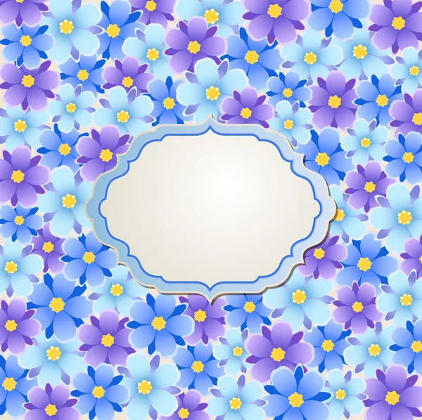 Μπλε και μοβ λουλούδια — Διανυσματικό Αρχείο