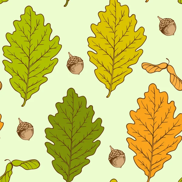Δρύινα φύλλα και βελανίδια — Διανυσματικό Αρχείο