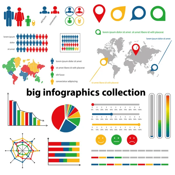 Infographics koleksiyonu — Stok Vektör