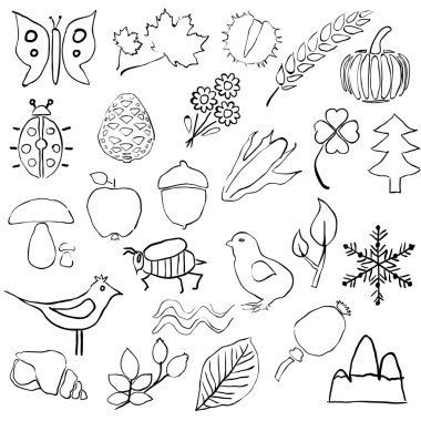 Doodle doğa resimleri
