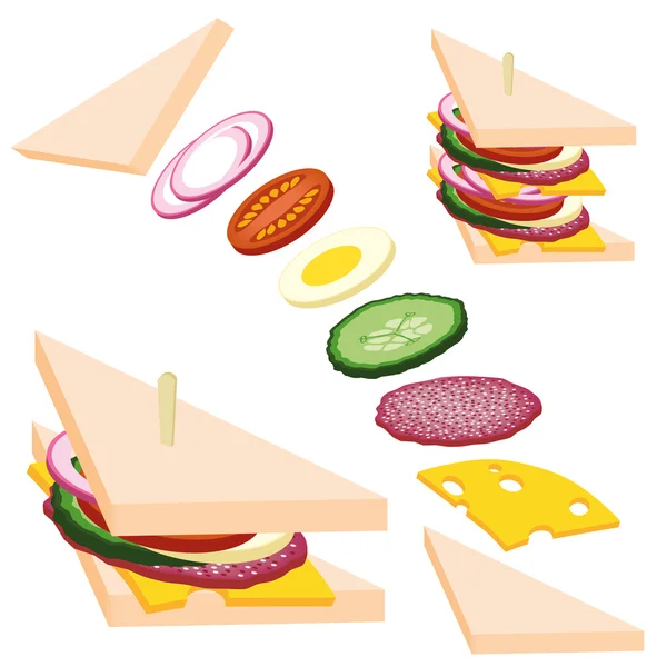 Sandwich — Stockvektor