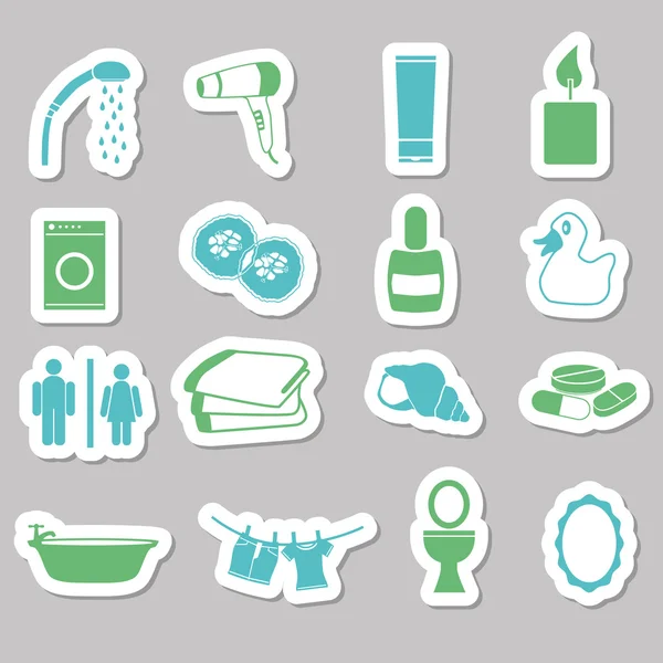 Bathroom stickers — Stock Vector