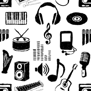 Doodle kesintisiz müzik desen