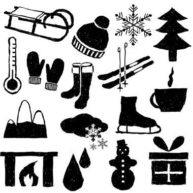 Doodle kış resimleri