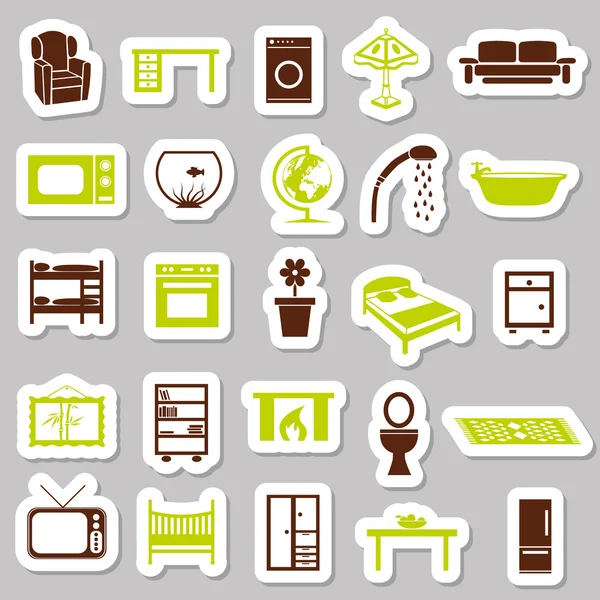 Woning apparatuur stickers — Stockvector