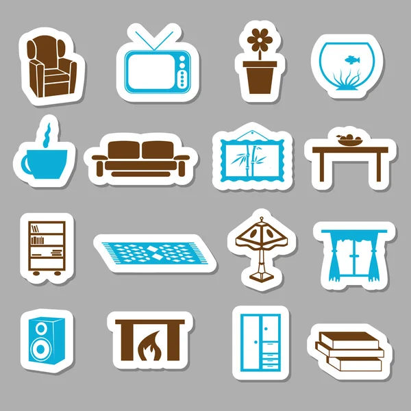 Living room stickers — Stock Vector