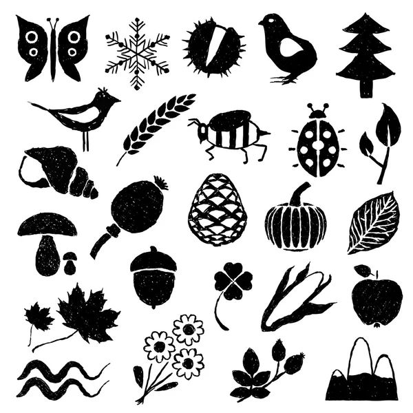 Doodle nature pictures — Stock Vector