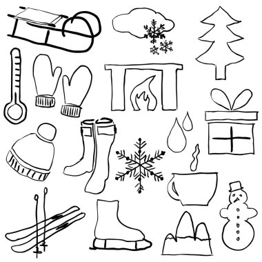 Doodle kış resimleri