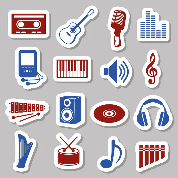 Muziek stickers — Stockvector