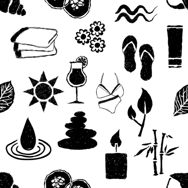 Doodle spa motif sans couture — Image vectorielle