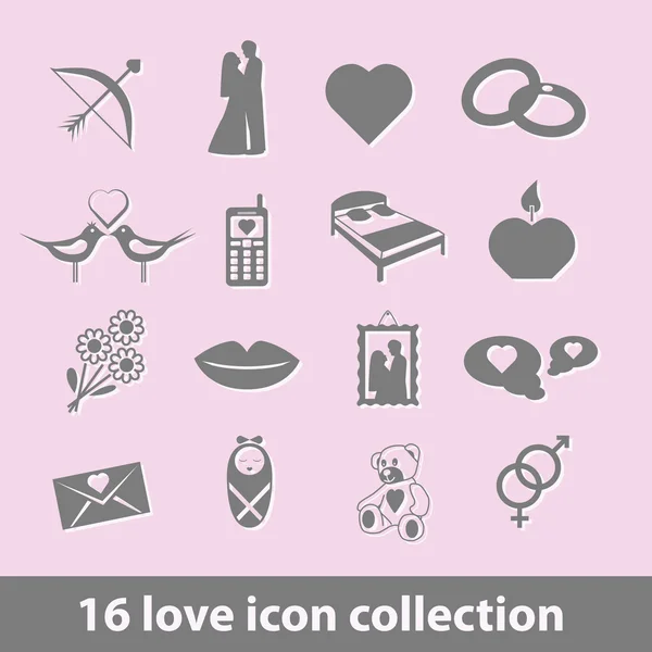 Iconos de amor — Vector de stock