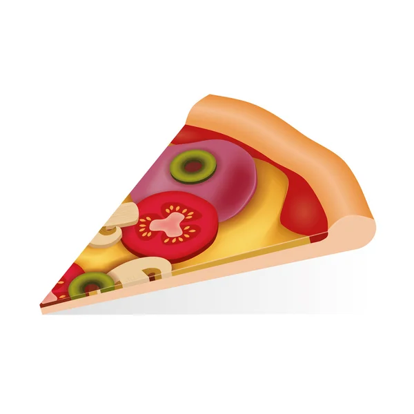 Slice of pizza — Stock Vector
