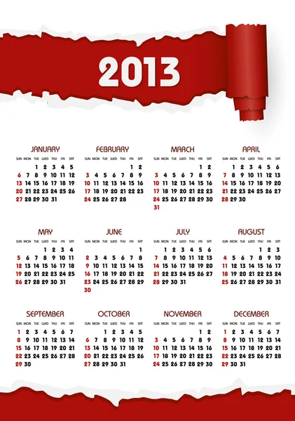 Kalender 2013 — Stock vektor
