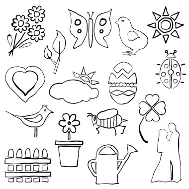 Doodle bahar resimleri