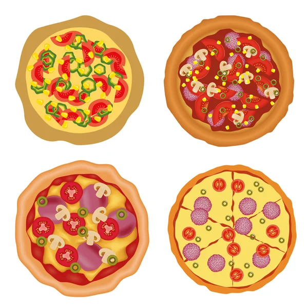 Coleção de pizza — Vetor de Stock