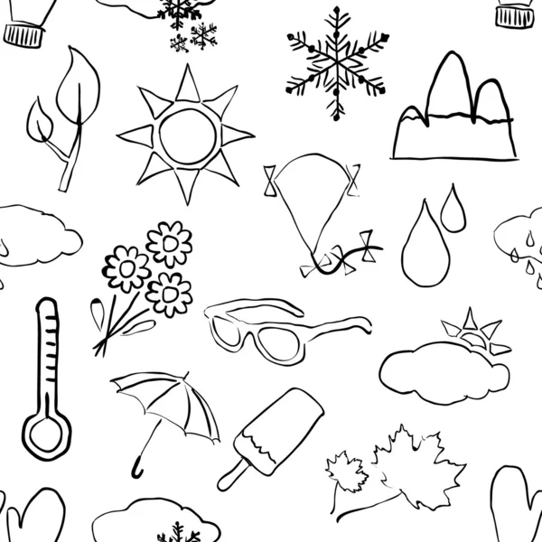 Schema meteo schizzo senza soluzione di continuità — Vettoriale Stock