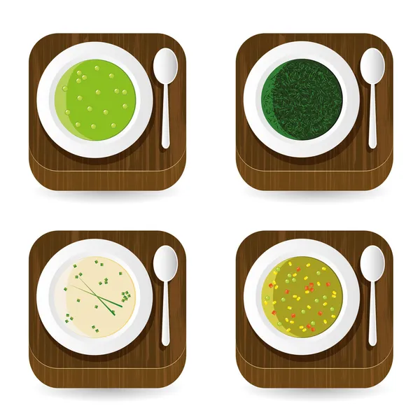 Soup application icons — Stock Vector