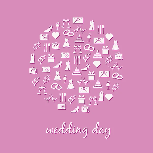 Icono de boda en círculo — Vector de stock