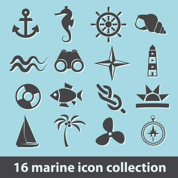 Marine icons — Stock Vector