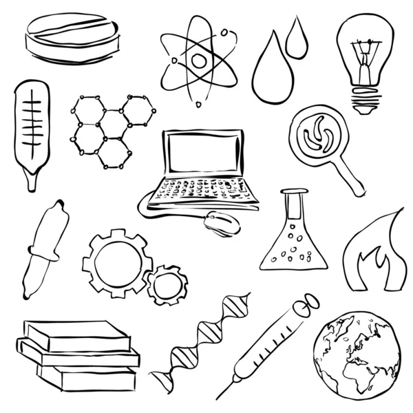 Bosquejo ciencia imágenes — Vector de stock