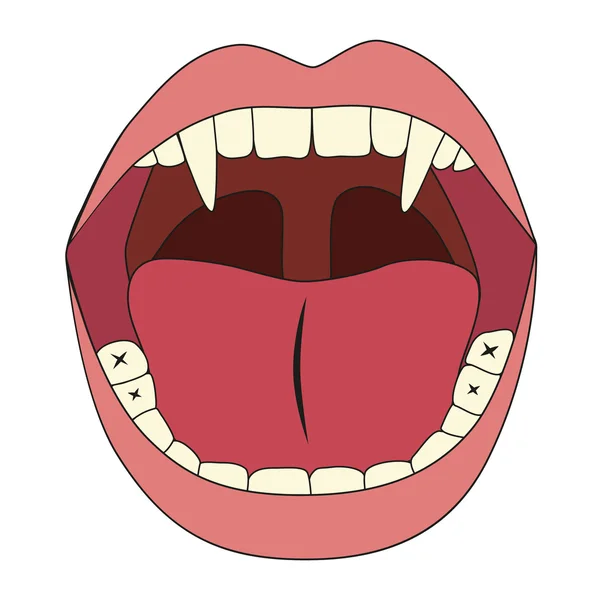 吸血鬼的嘴 — 图库矢量图片