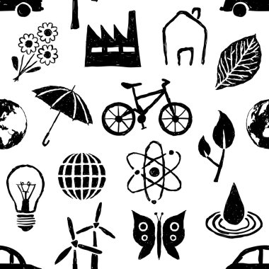 Doodle çevre seamless modeli