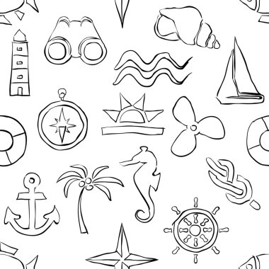 Dikişsiz kroki deniz desen