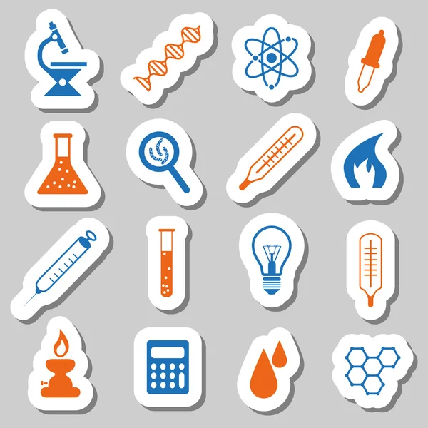 Laboratorium stickers — Stockvector