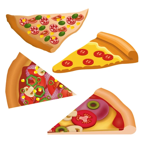 Slice of pizza collection — Stock Vector