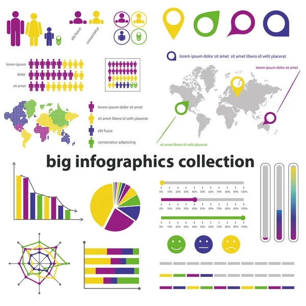 Infographics koleksiyonu — Stok Vektör