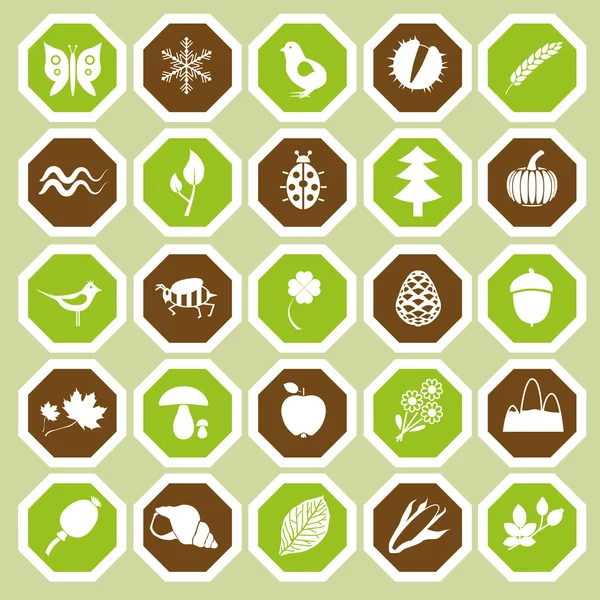 Iconos de naturaleza — Vector de stock