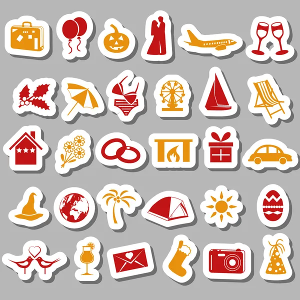 Holiday and events stickers — Stock Vector