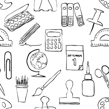 Kroki Kırtasiye seamless modeli