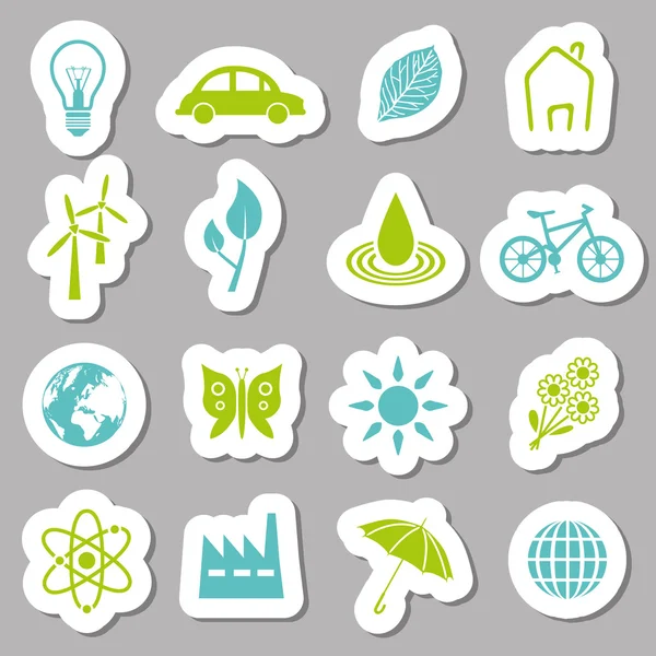 Environment stickers — Stock Vector