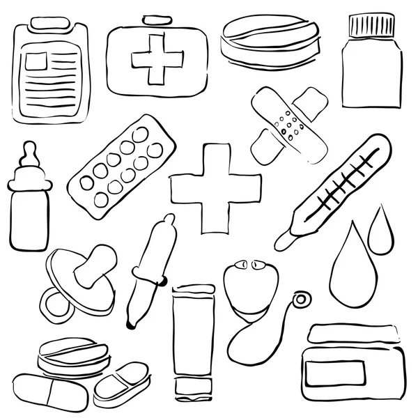 Pharmacy sketch images — Stock Vector