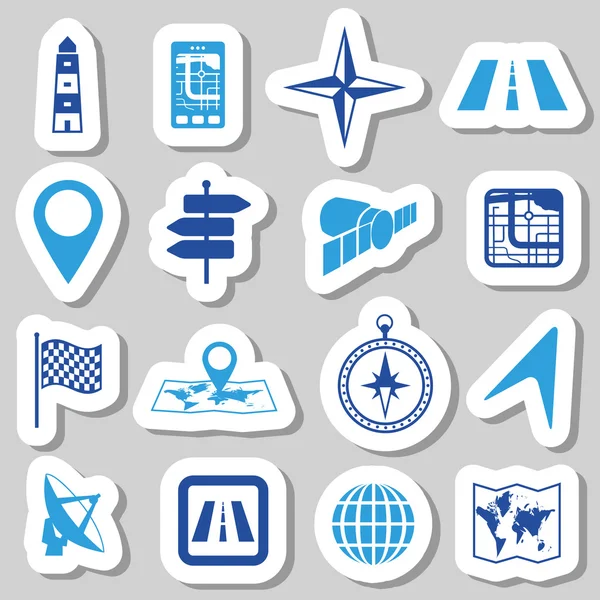 Navigation stickers — Stock Vector