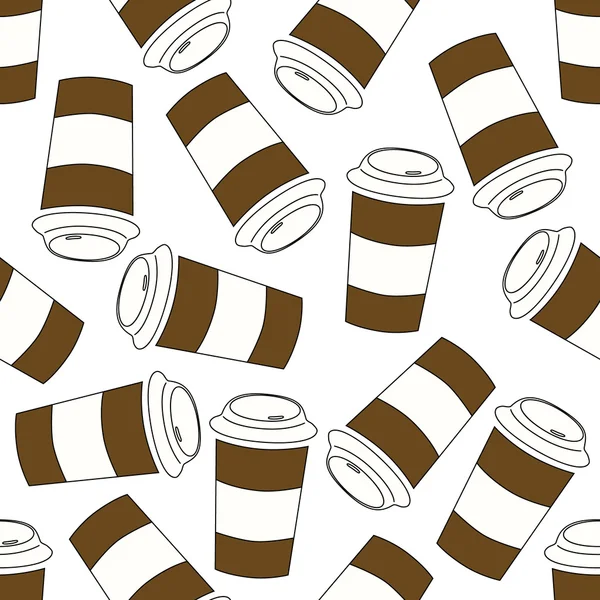 Patrón de taza de café sin costura — Archivo Imágenes Vectoriales